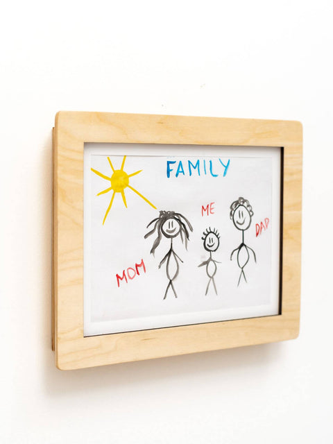 wooden frame to display kids art without glass