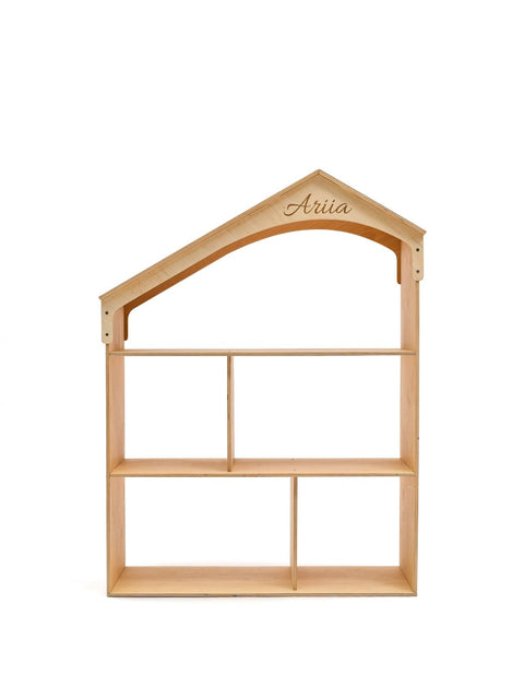 large wood dollhouse bookcase personalized