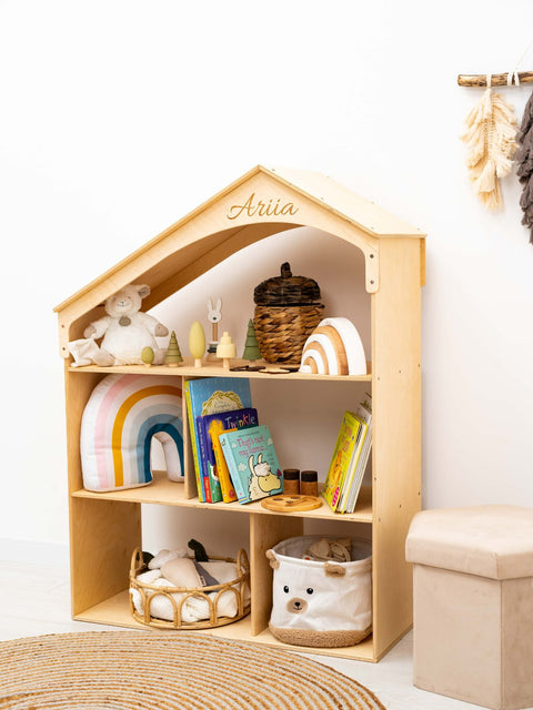solid wood dollhouse bookcase
