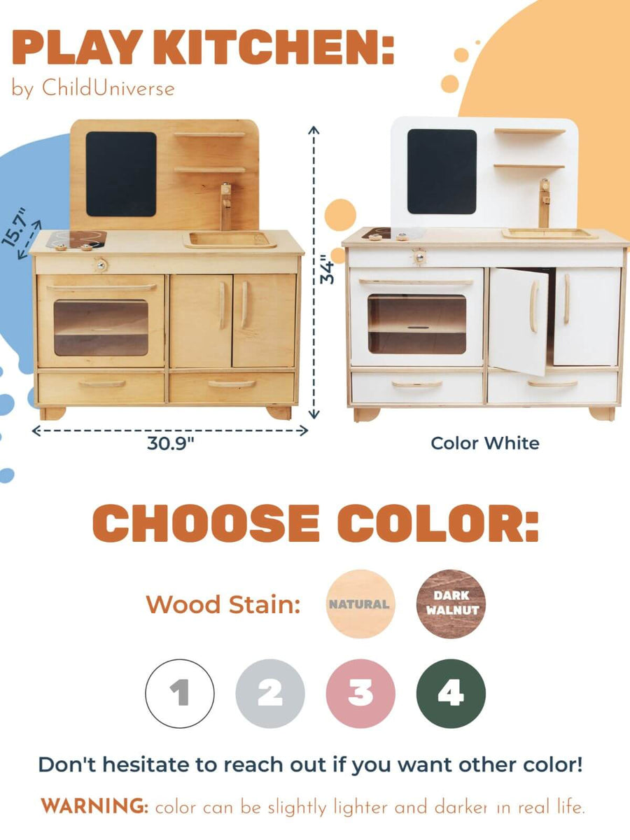 ChildUniverse White Play Kitchen ➜ In Stock in USA ✓, image size:900x1200