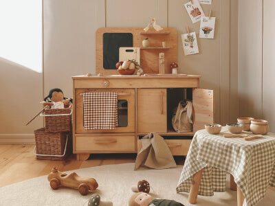 Wooden Play Kitchen Set
