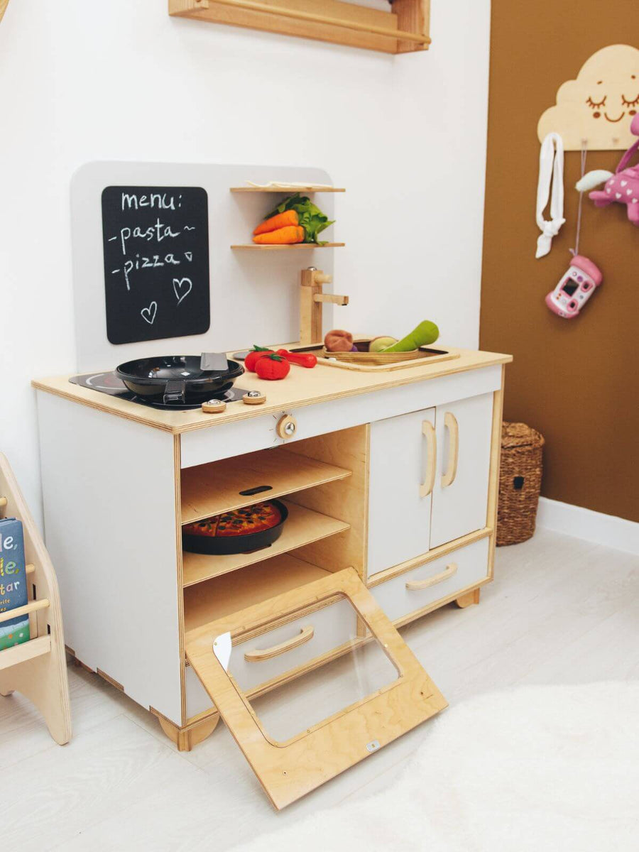 Grey Play Kitchen ➤ Creative Kid's Gift by ChildUniverse ✦