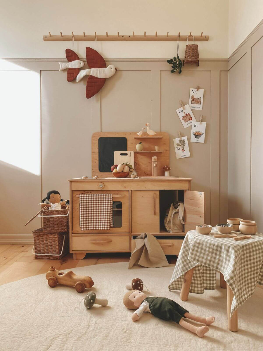 ✿ Pink Wood Play Kitchen ✿ ChildUniverse