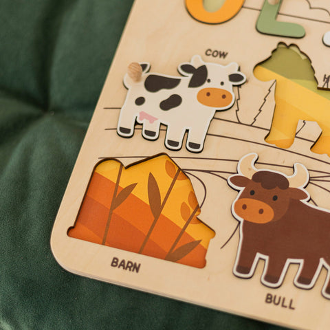 Farm Animals Name Puzzle
