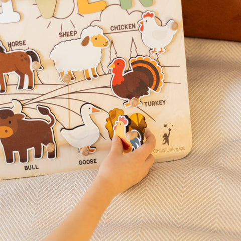 Farm Animals Name Puzzle