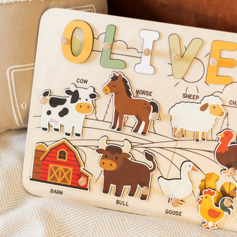 Farm Animals Name Puzzle