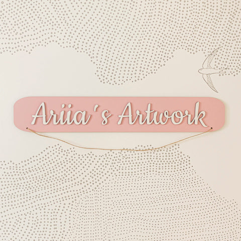 Kids Art Display Wall - Pink by Enjoy The Wood 
