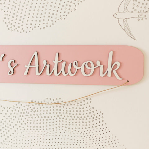 Kids Art Display Wall - Pink by Enjoy The Wood 