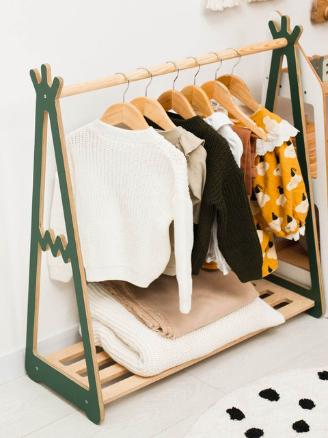 wooden teepee rack