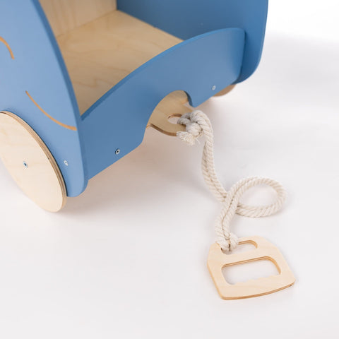 Wooden Toy Wagon - Whale