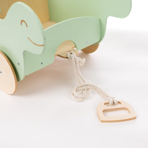 Wooden Toy Wagon - Stegosaurus