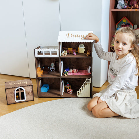 Child Dollhouse - Dark Walnut