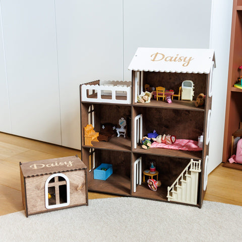 Child Dollhouse - Dark Walnut