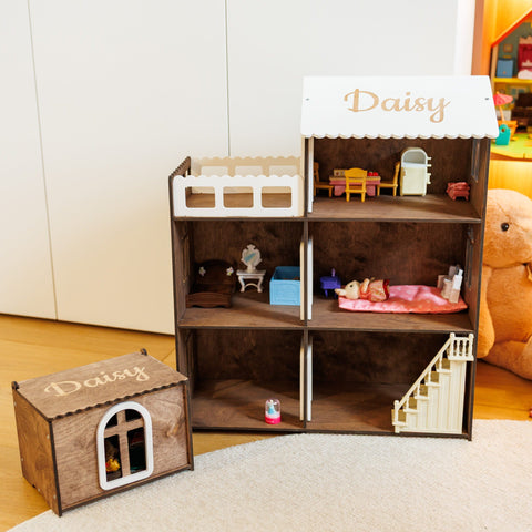 Child Dollhouse - Dark Walnut