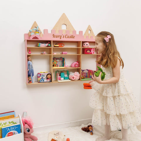 Kids Wooden Toy Organizer - Castle