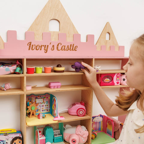 Kids Wooden Toy Organizer - Castle