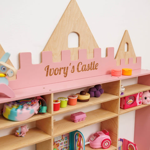 Kids Wooden Toy Organizer - Castle