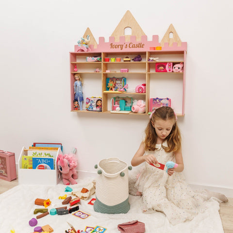 Kids Wooden Toy Organizer - Castle