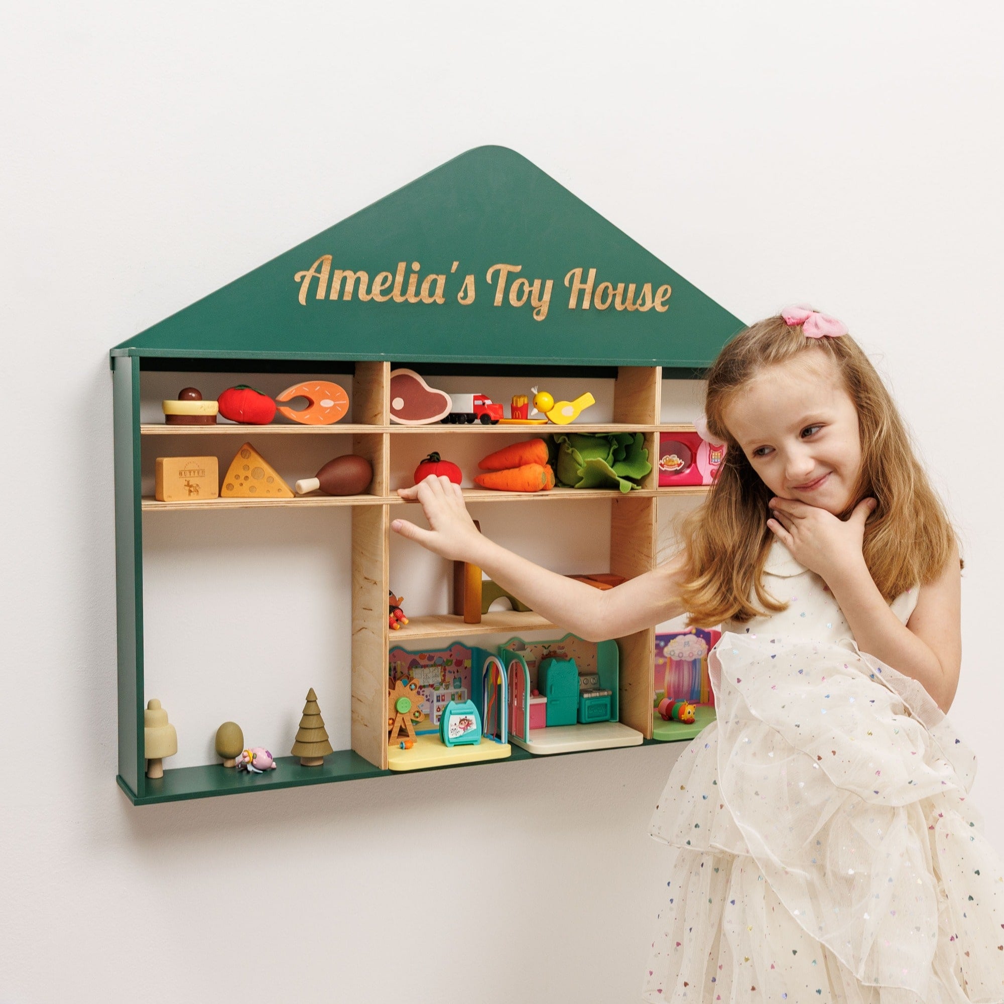 Kids Wooden Toy Organizer - House | Child Universe