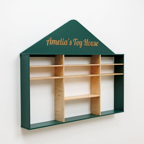 Kids Wooden Toy Organizer - House