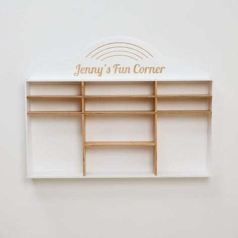 Kids Wooden Toy Organizer - Rainbow