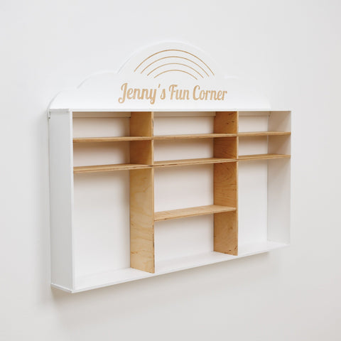Kids Wooden Toy Organizer - Rainbow