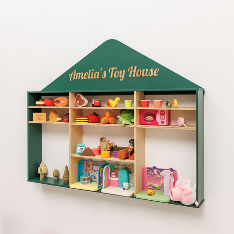 Kids Wooden Toy Organizer - House