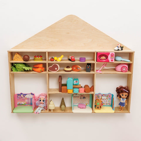 Kids Wooden Toy Organizer - House