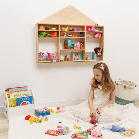 Kids Wooden Toy Organizer - House