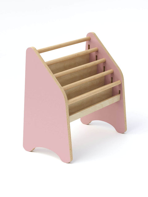 Wooden Montessori Bookshelf Pink