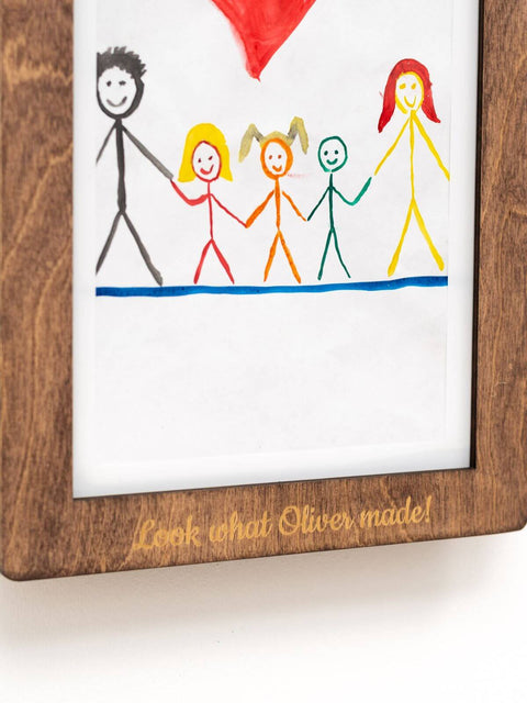 child artwork display frame wood