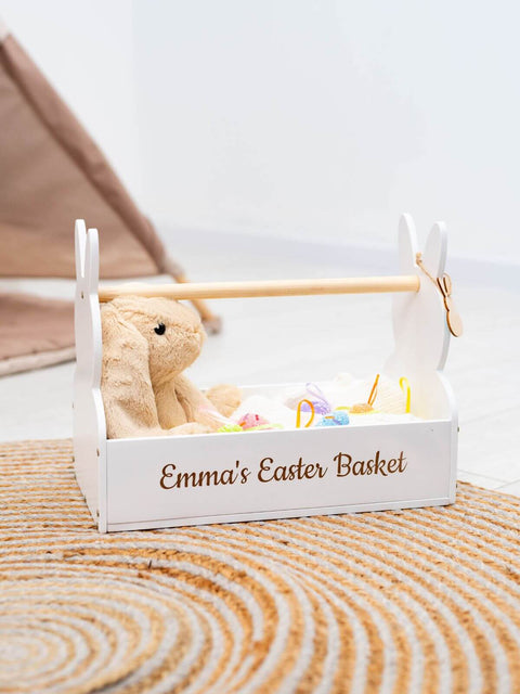 wood Easter basket 2024 with kid's name
