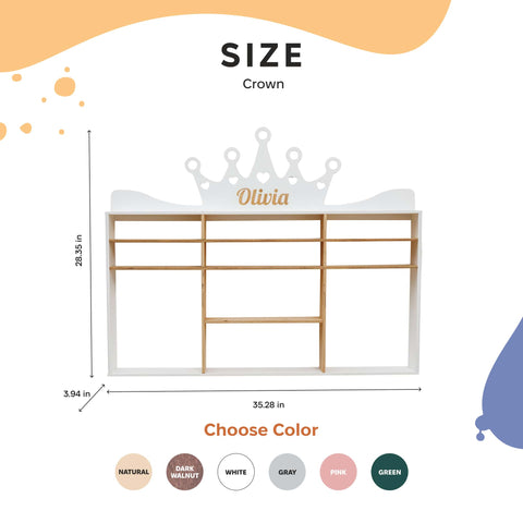 Kids Wooden Toy Organizer - Crown