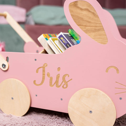Wooden Toy Wagon - Bunny