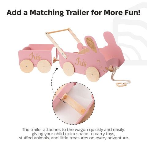 Wooden Toy Wagon - Bunny