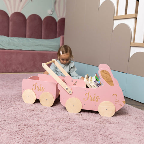 Wooden Toy Wagon - Bunny