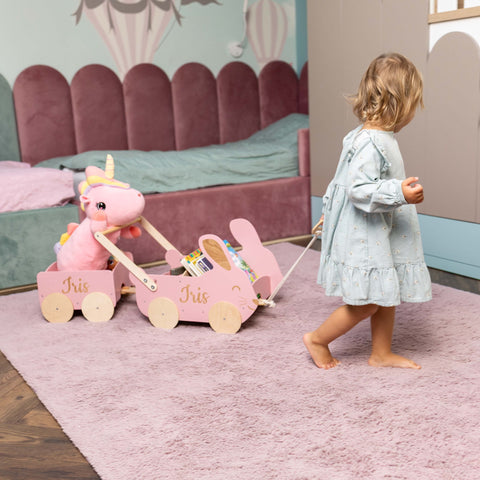 Wooden Toy Wagon - Bunny