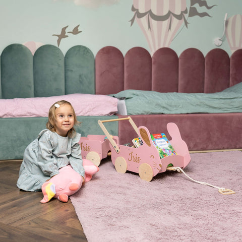Wooden Toy Wagon - Bunny