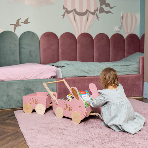 Wooden Toy Wagon - Bunny