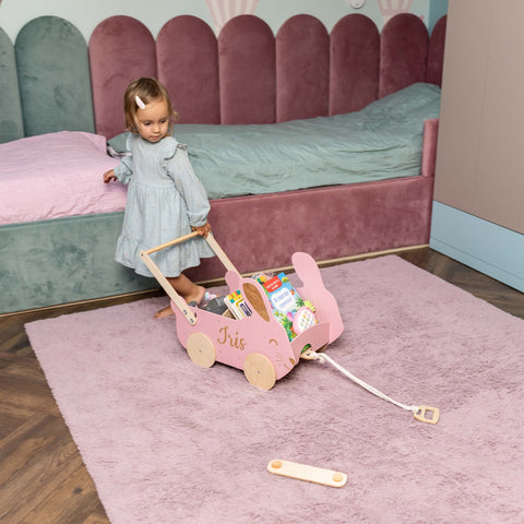 Wooden Toy Wagon - Bunny