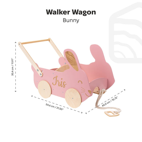 Wooden Toy Wagon - Bunny