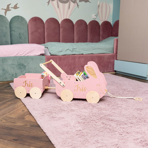 Wooden Toy Wagon - Bunny