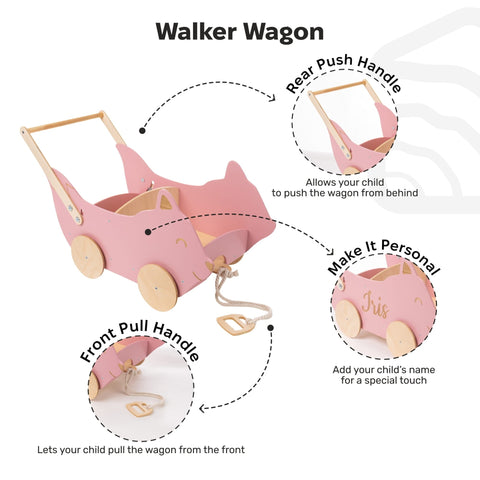 Wooden Toy Wagon - Fox