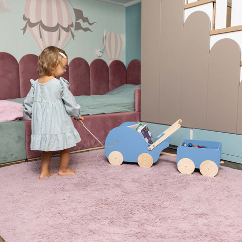 Wooden Toy Wagon - Whale