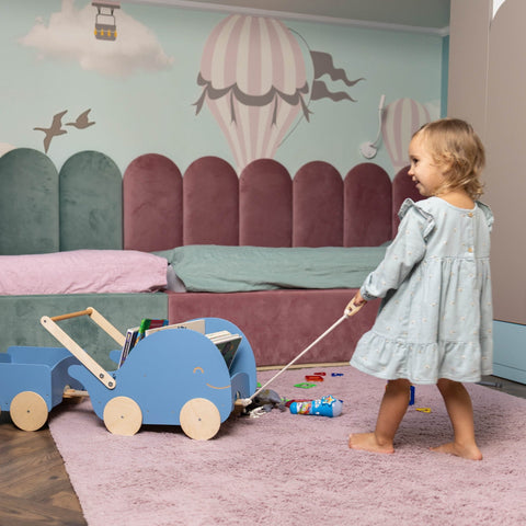 Wooden Toy Wagon - Whale