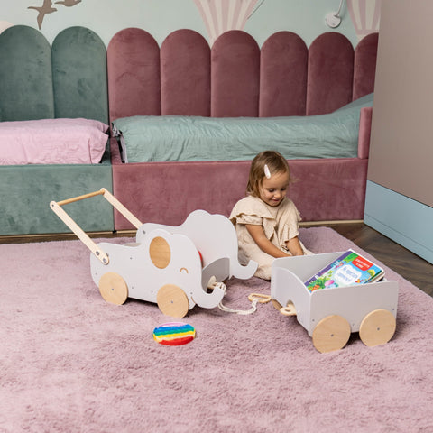 Wooden Toy Wagon - Elephant