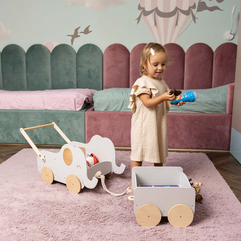 Wooden Toy Wagon - Elephant