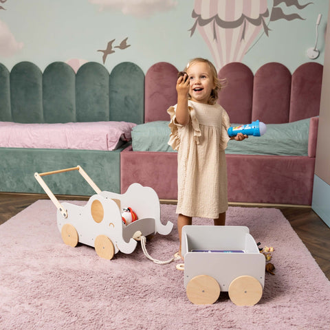 Wooden Toy Wagon - Elephant