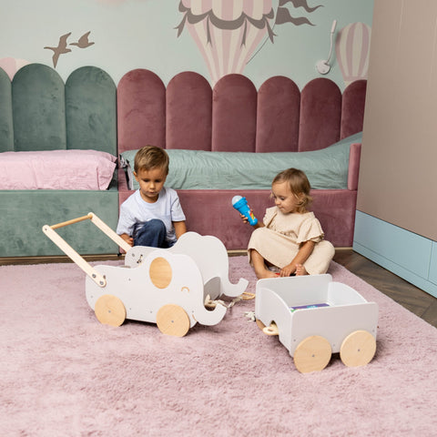 Wooden Toy Wagon - Elephant