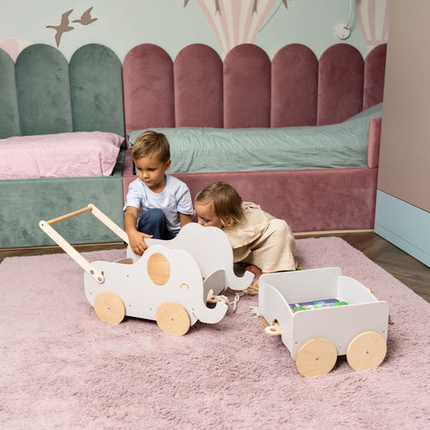 Wooden Toy Wagon - Elephant